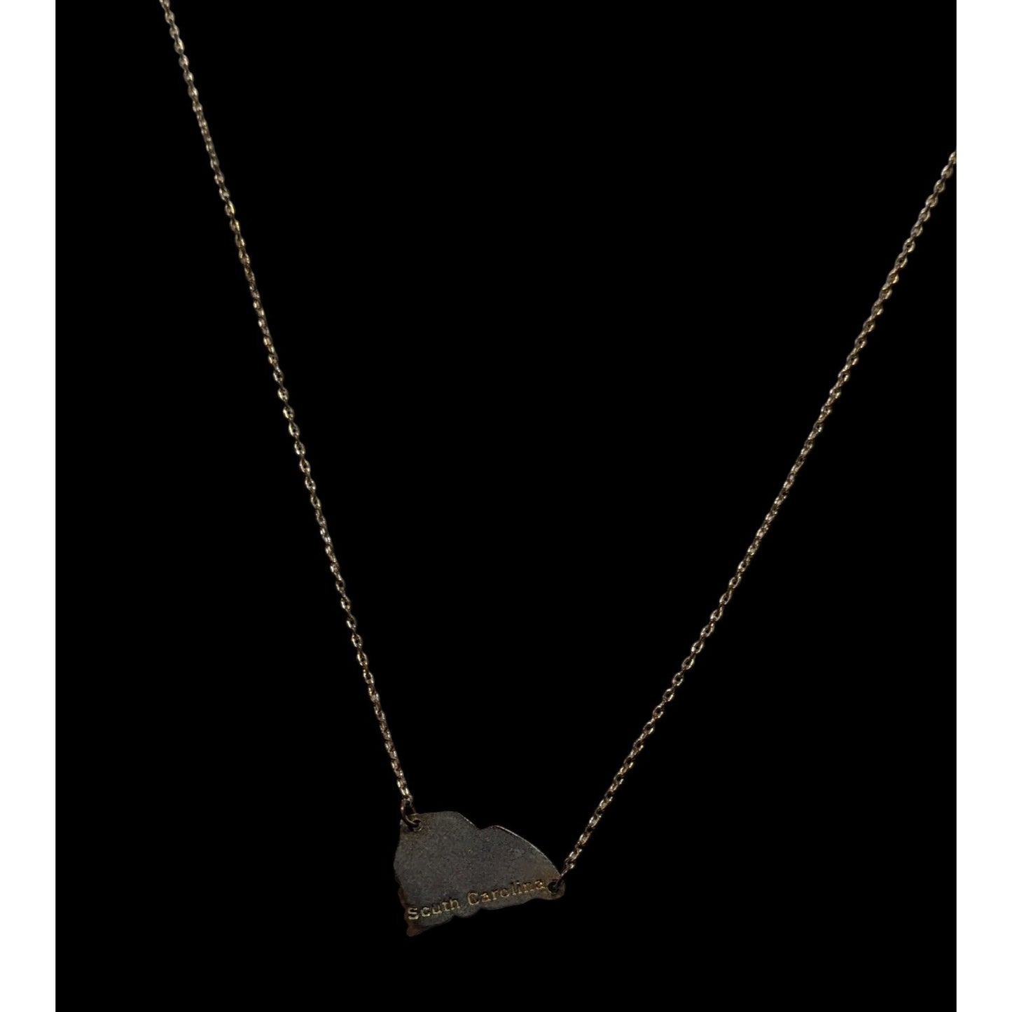 Souvenir South Carolina Silver And Gold Tone Pendant Necklace