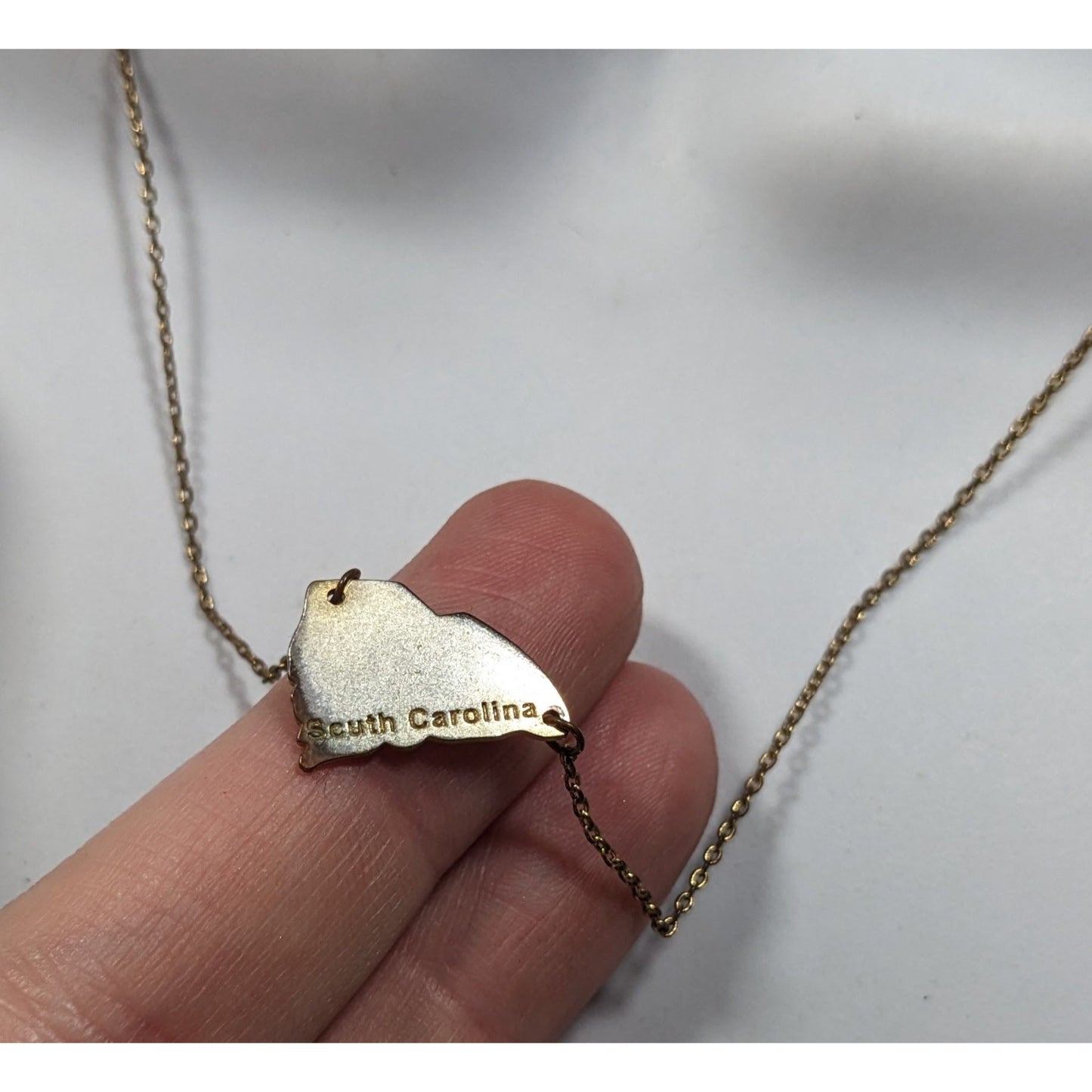 Souvenir South Carolina Silver And Gold Tone Pendant Necklace