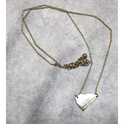 Souvenir South Carolina Silver And Gold Tone Pendant Necklace