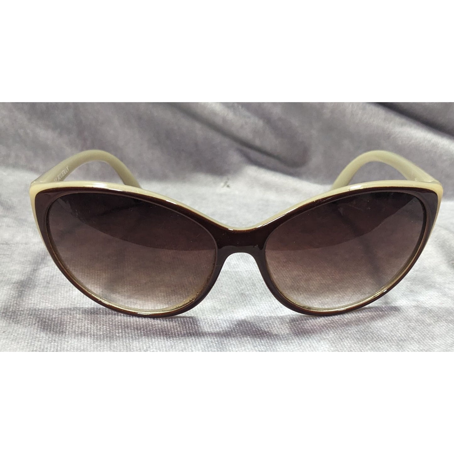 Dana Buchman Retro Cateye Brown And Beige Sunglasses