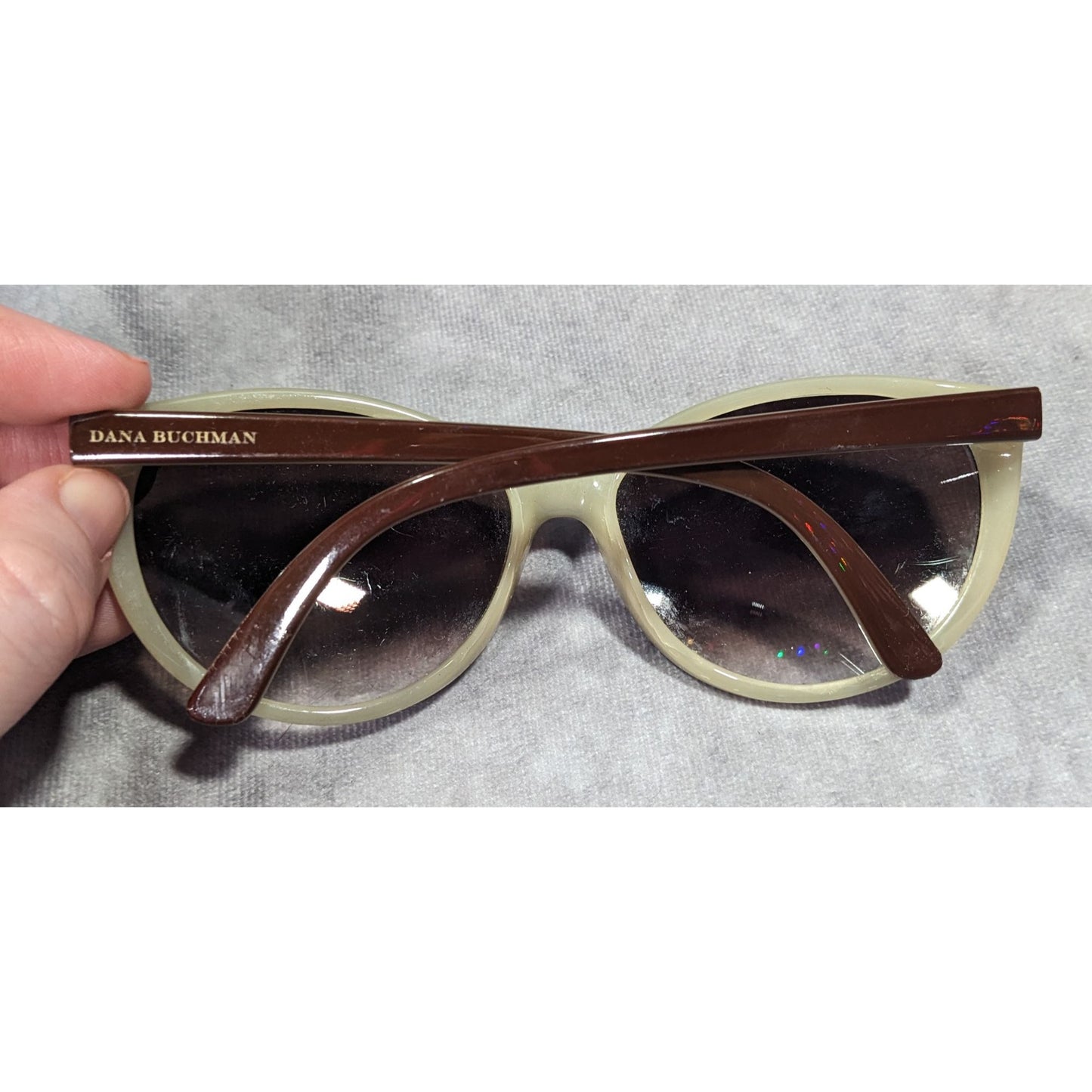 Dana Buchman Retro Cateye Brown And Beige Sunglasses