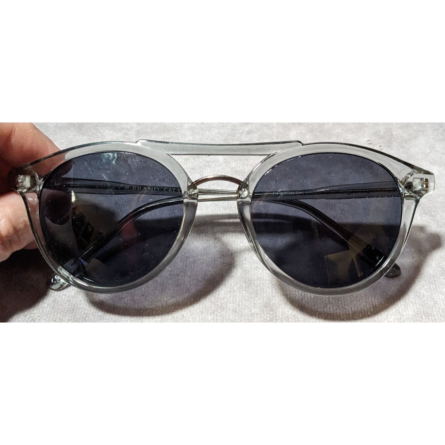 Lucky Brandy Dumont Translucent Grey Aviator Sunglasses