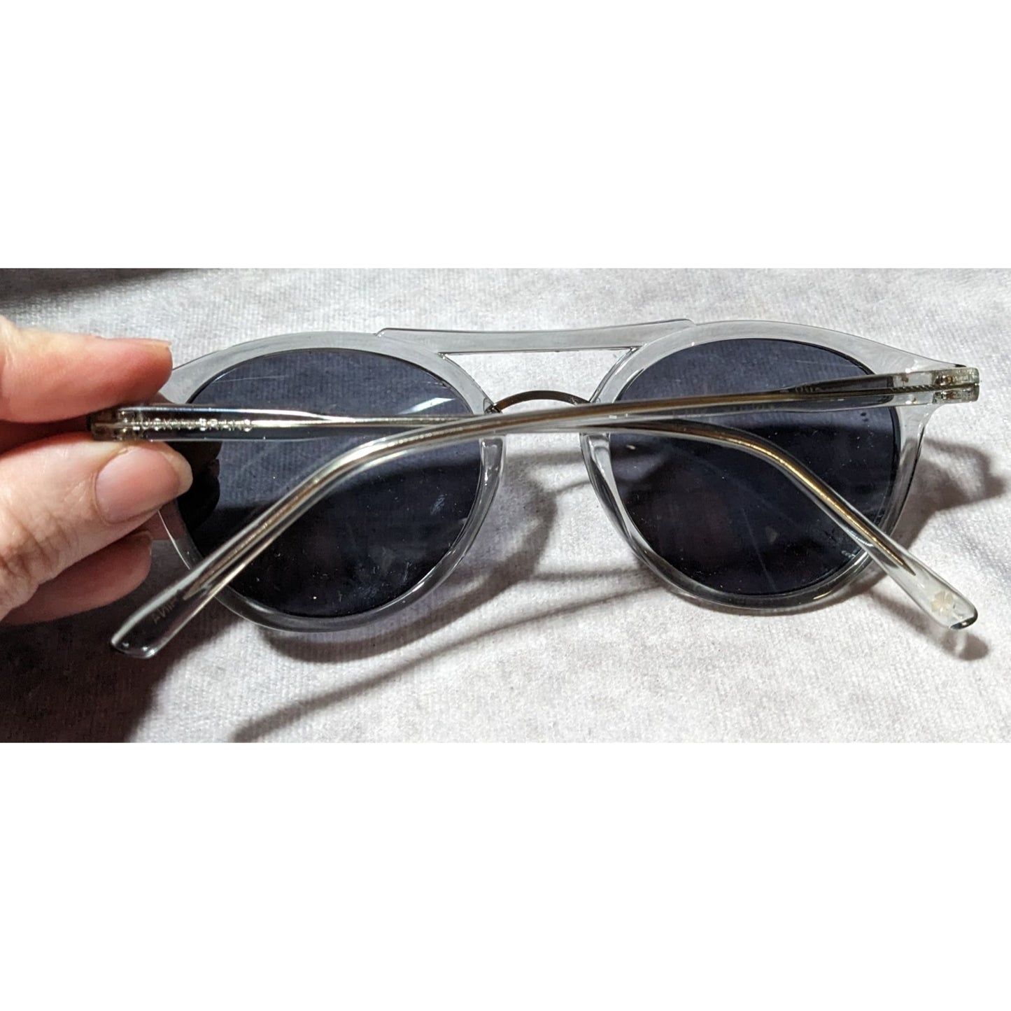 Lucky Brandy Dumont Translucent Grey Aviator Sunglasses