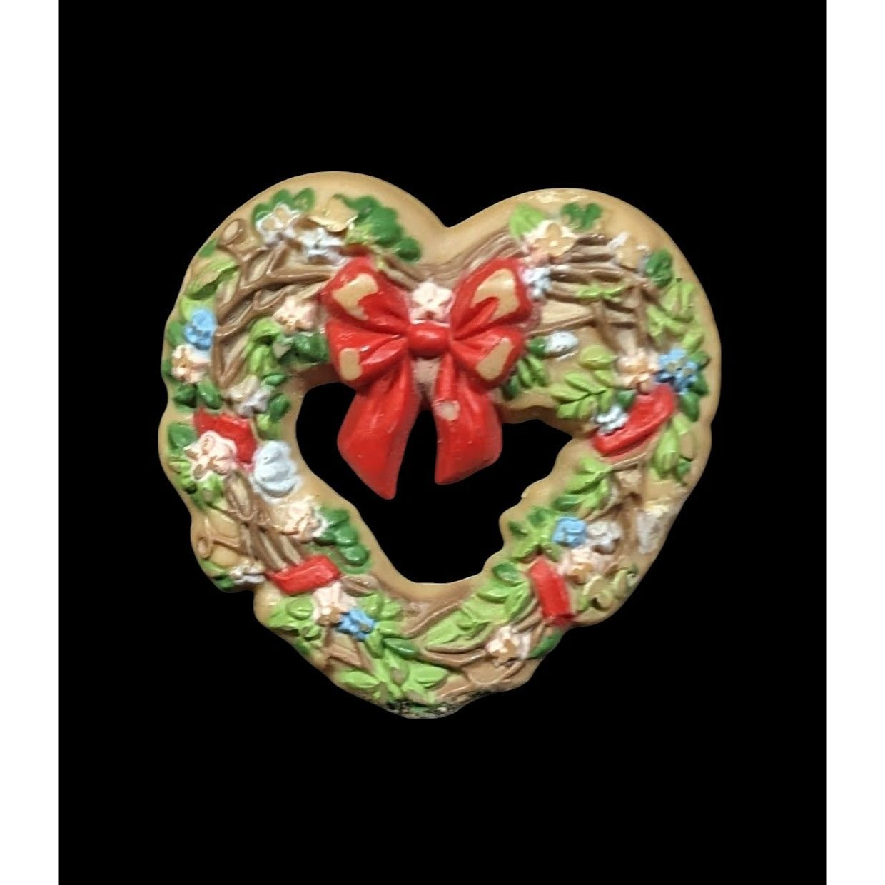 Vintage 1985 Hallmark Valentine's Heart Wreath Brooch