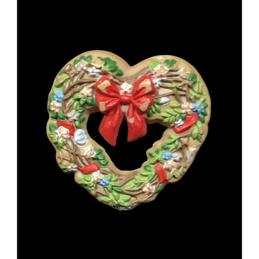 Vintage 1985 Hallmark Valentine's Heart Wreath Brooch
