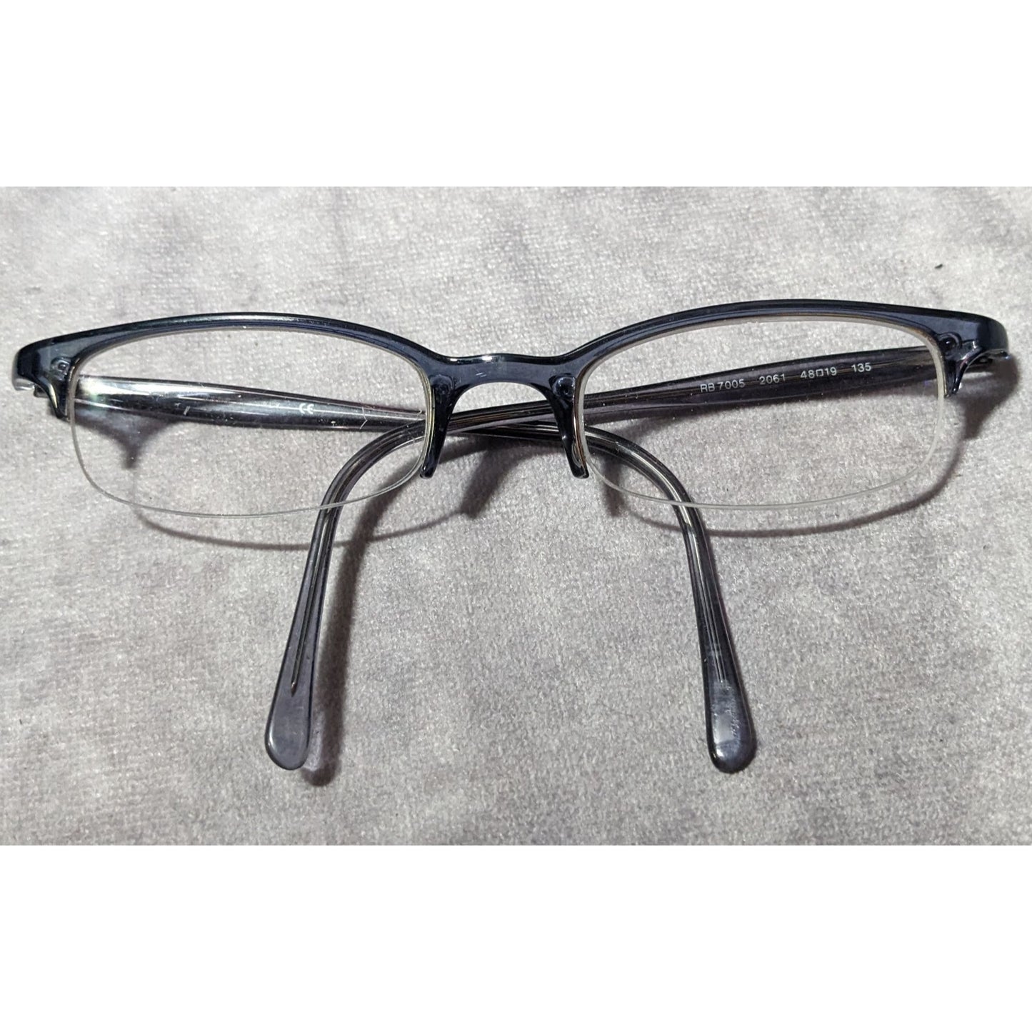 Ray Ban RB7005 2061 Blue Half Rim Glasses Frames