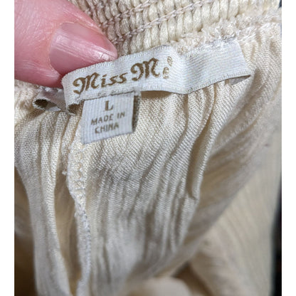 Miss Me Cream Lace Layered Knee Length Skirt Size Large