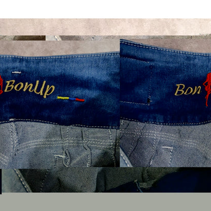 Distressed Embroidered Jeans by Bon Bonup