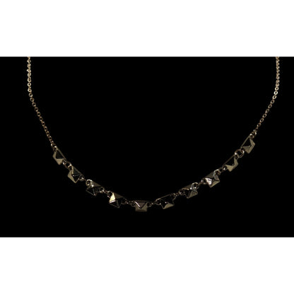 Dainty Pyramid Studded Gold Tone Necklace