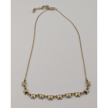 Dainty Pyramid Studded Gold Tone Necklace