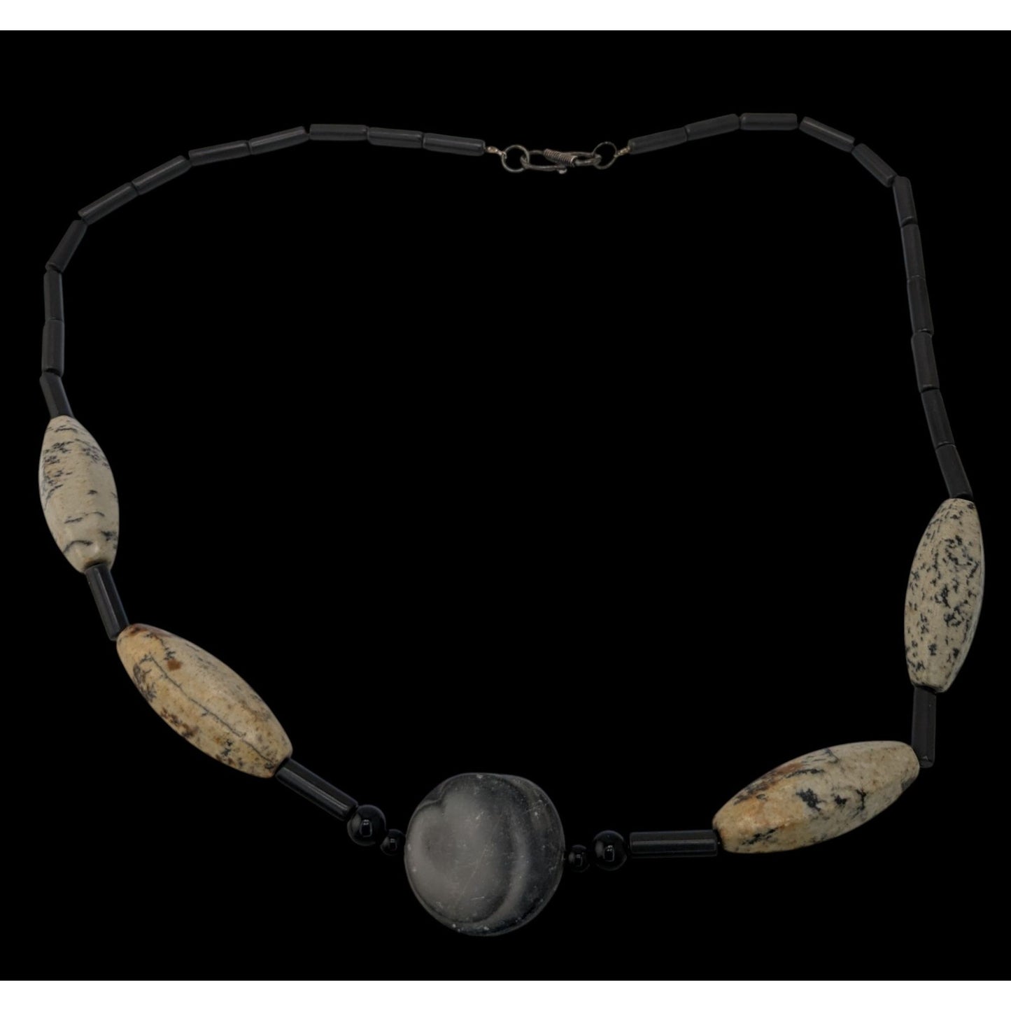 Vintage Nature Inspired Multi-Stone Beaded Necklace 21" With Hook Clasp