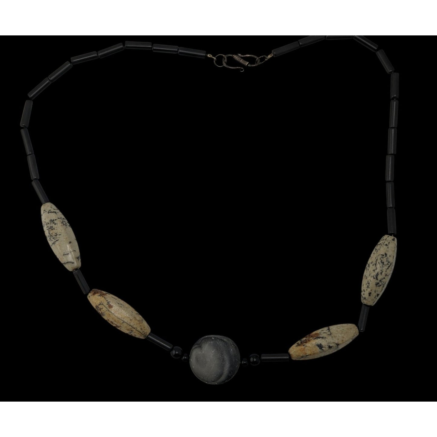 Vintage Nature Inspired Multi-Stone Beaded Necklace 21" With Hook Clasp