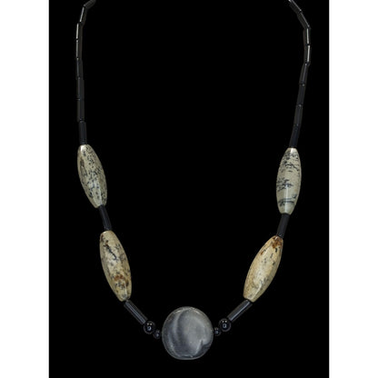 Vintage Nature Inspired Multi-Stone Beaded Necklace 21" With Hook Clasp