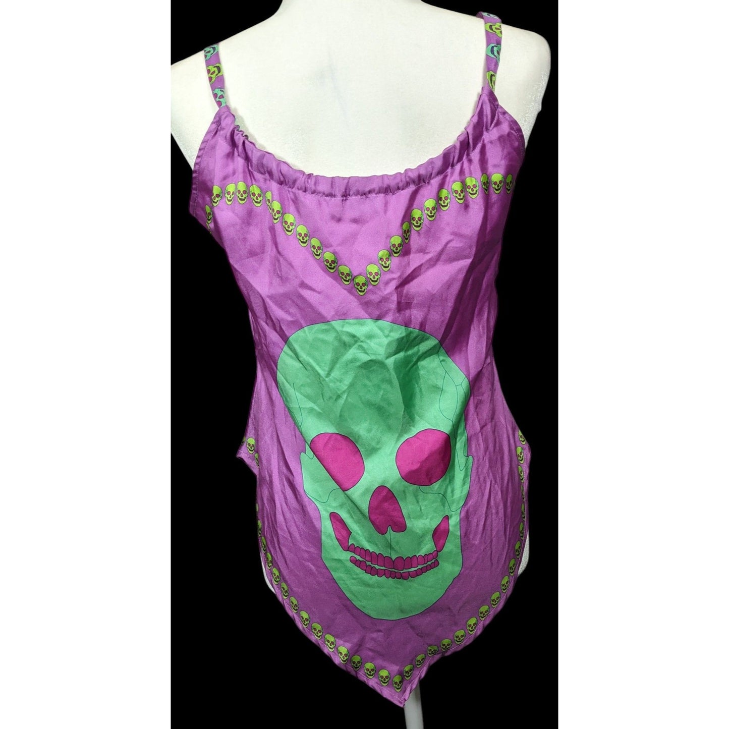 Charlotte Sparre Gothic Skeleton Purple And Green Top Size Small