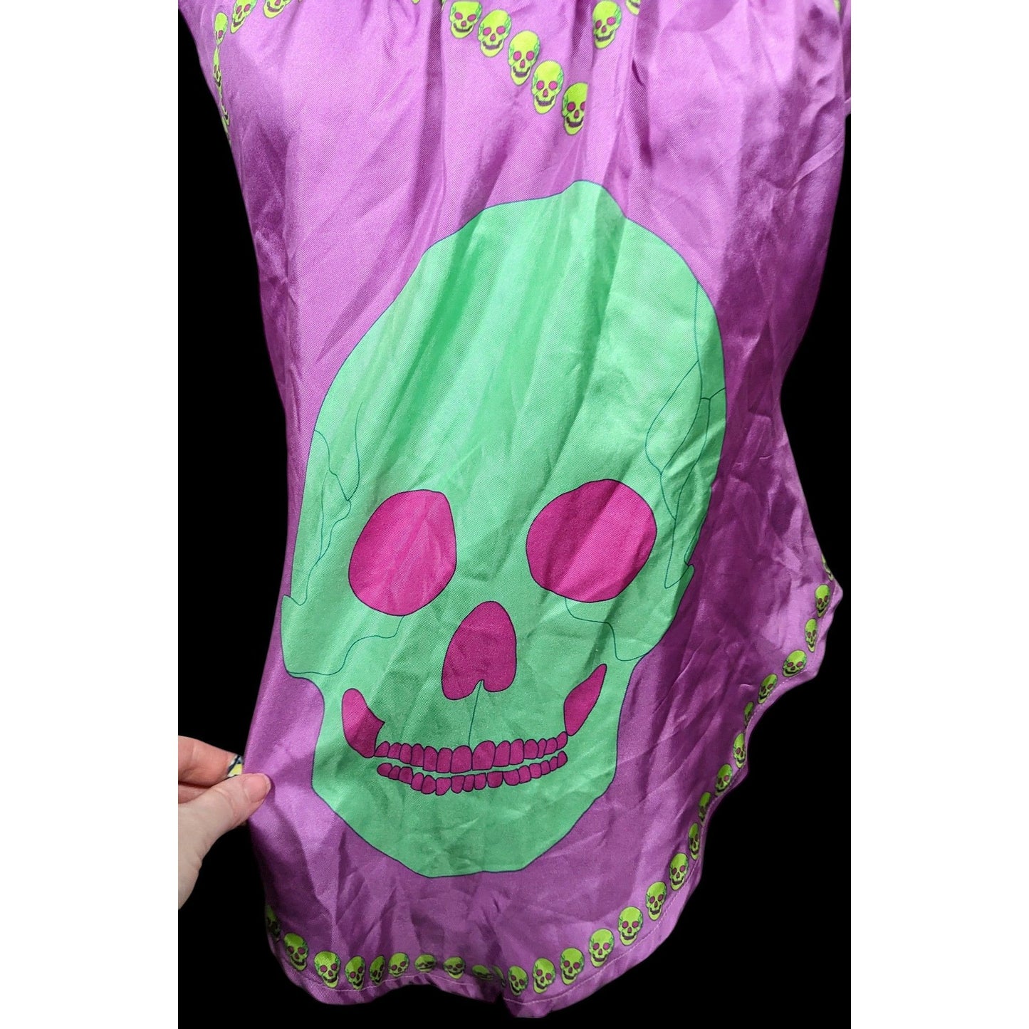 Charlotte Sparre Gothic Skeleton Purple And Green Top Size Small