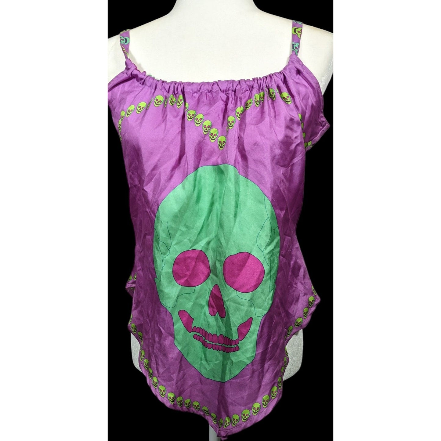 Charlotte Sparre Gothic Skeleton Purple And Green Top Size Small