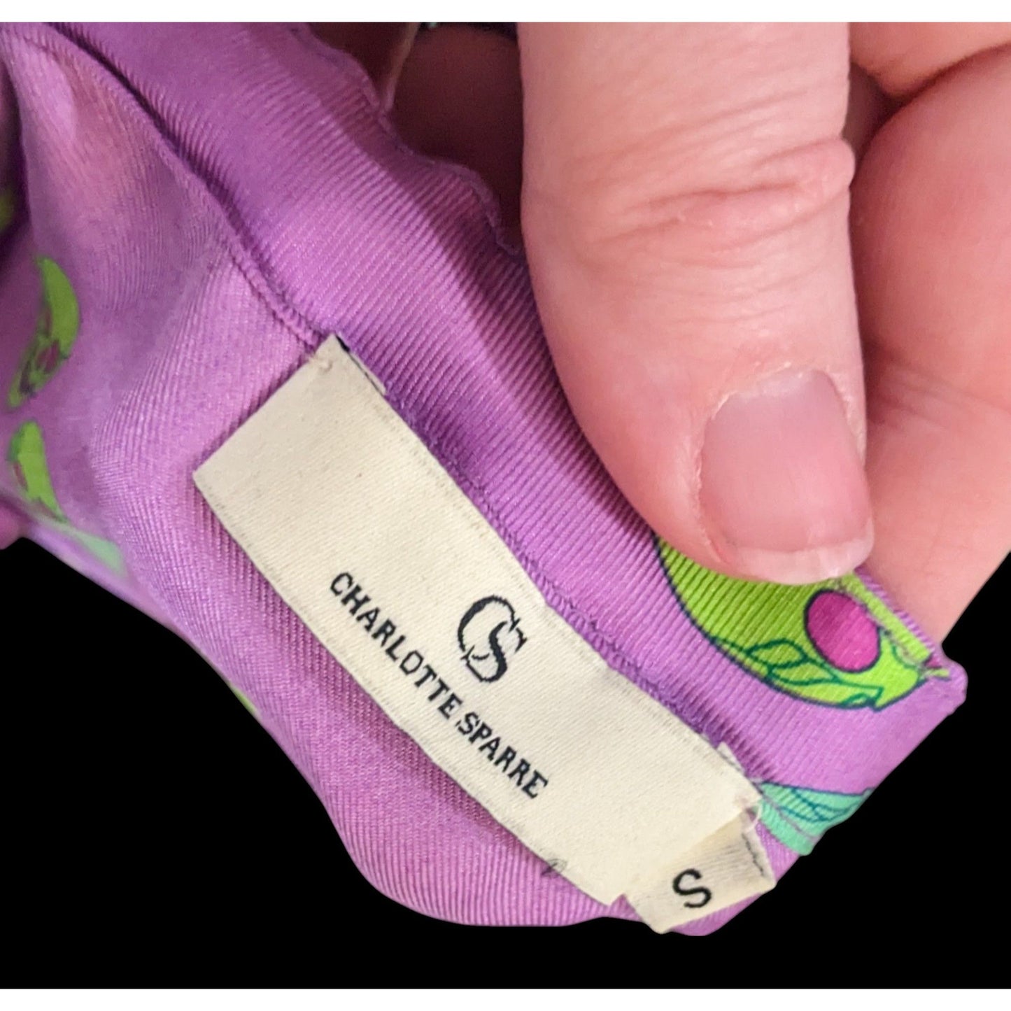 Charlotte Sparre Gothic Skeleton Purple And Green Top Size Small