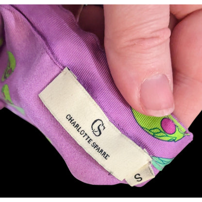 Charlotte Sparre Gothic Skeleton Purple And Green Top Size Small