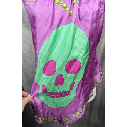 Charlotte Sparre Gothic Skeleton Purple And Green Top Size Small