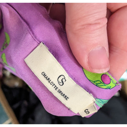 Charlotte Sparre Gothic Skeleton Purple And Green Top Size Small