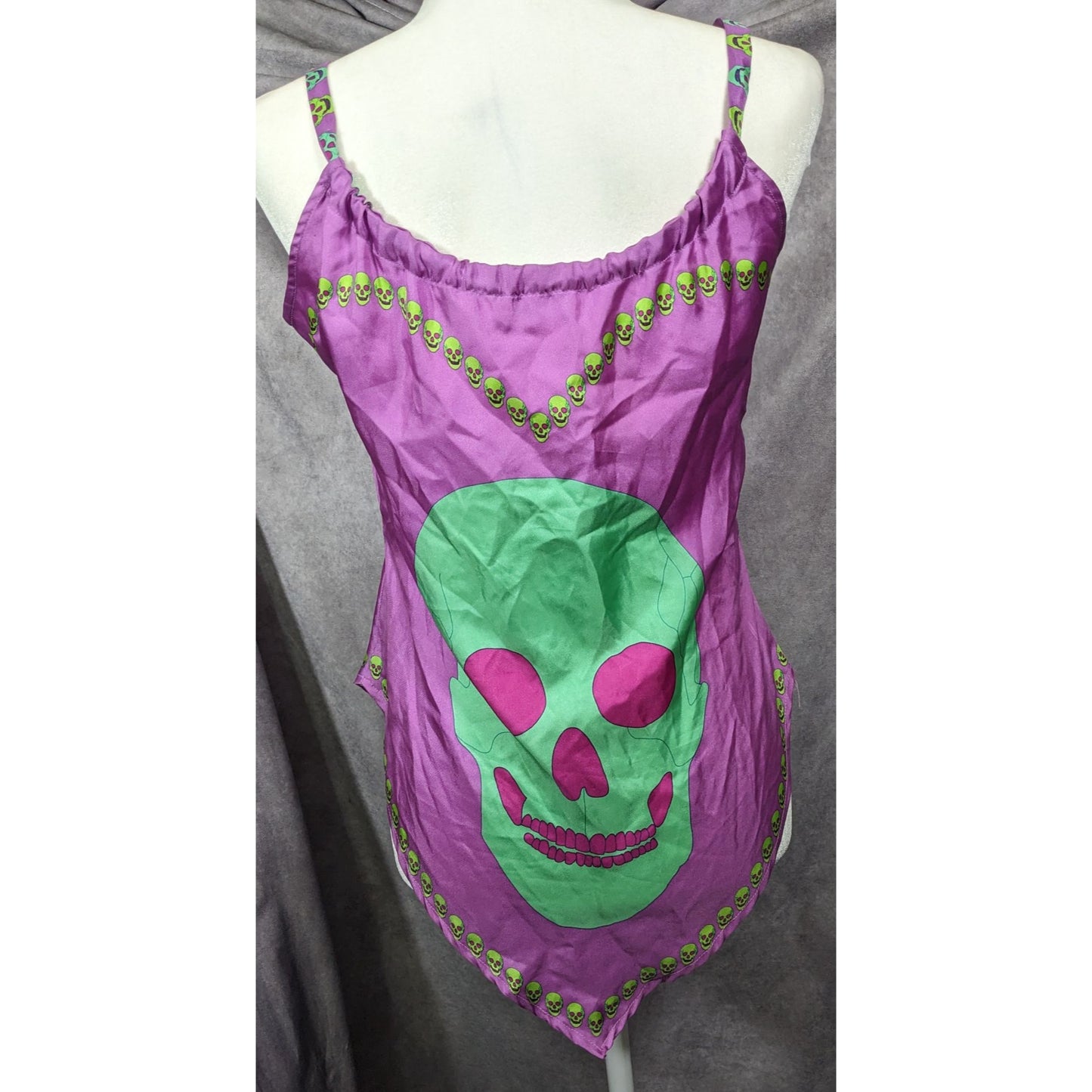 Charlotte Sparre Gothic Skeleton Purple And Green Top Size Small