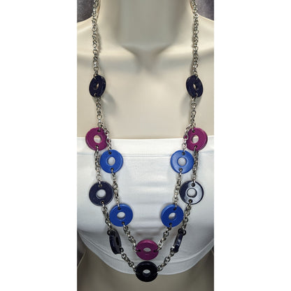 Colorful Multi-Layer Circle Layered Station Necklace