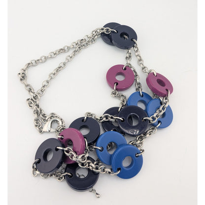 Colorful Multi-Layer Circle Layered Station Necklace
