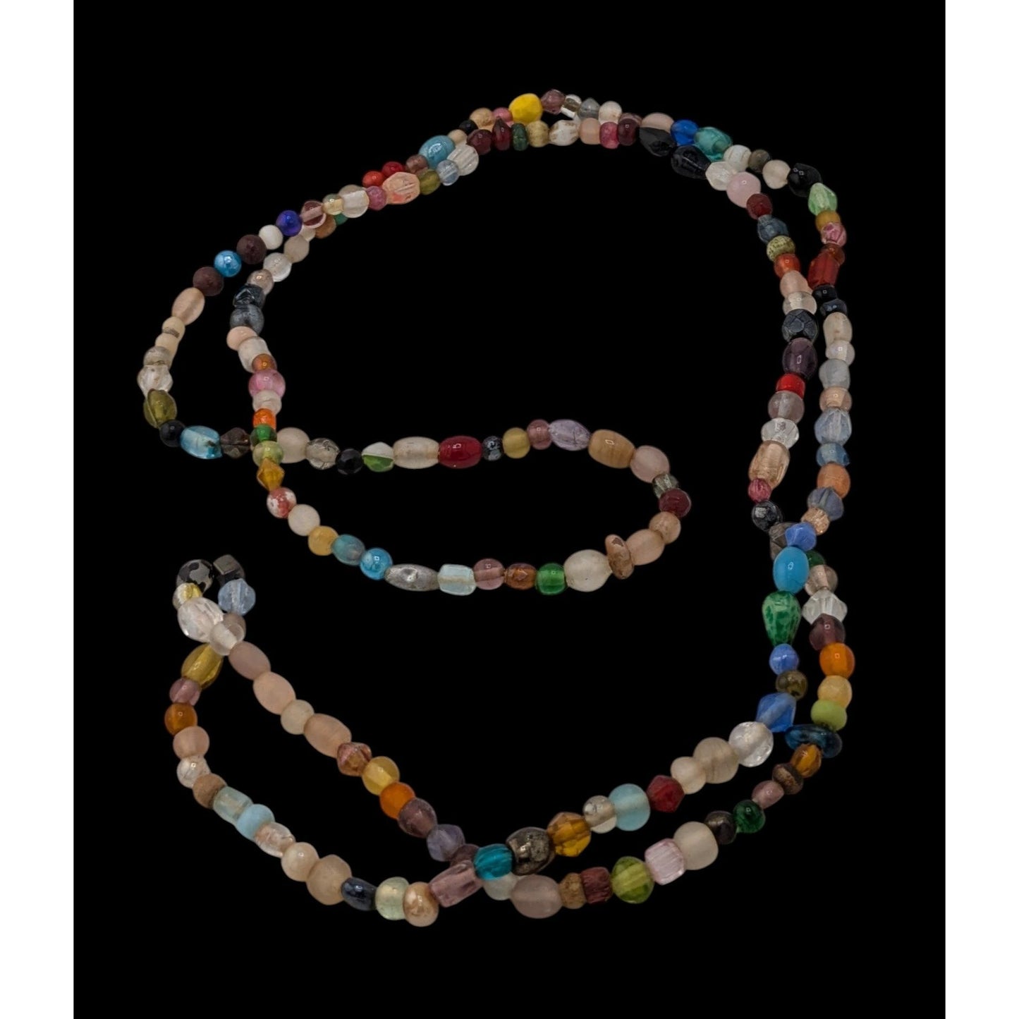 Rainbow Glass Beaded Necklace With Assorted Beads