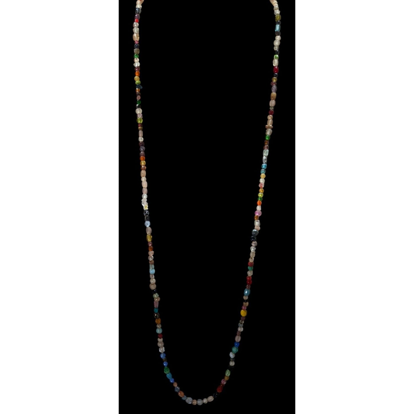 Rainbow Glass Beaded Necklace With Assorted Beads
