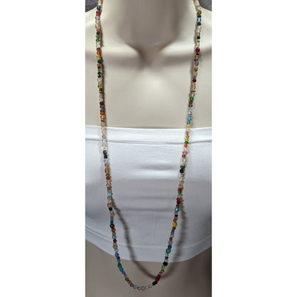 Rainbow Glass Beaded Necklace With Assorted Beads