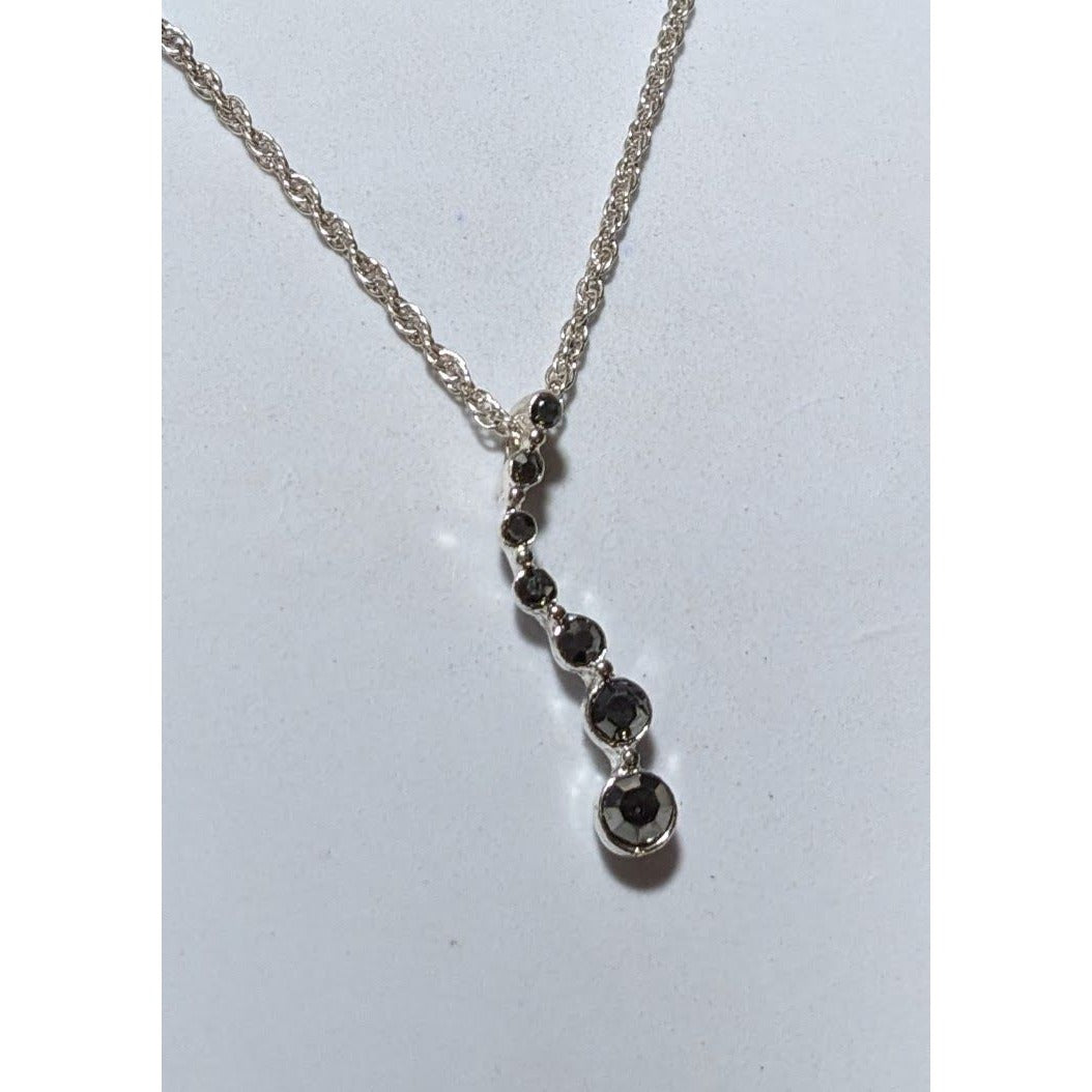 Glam Goth Elegant Rhinestone Pendant Necklace