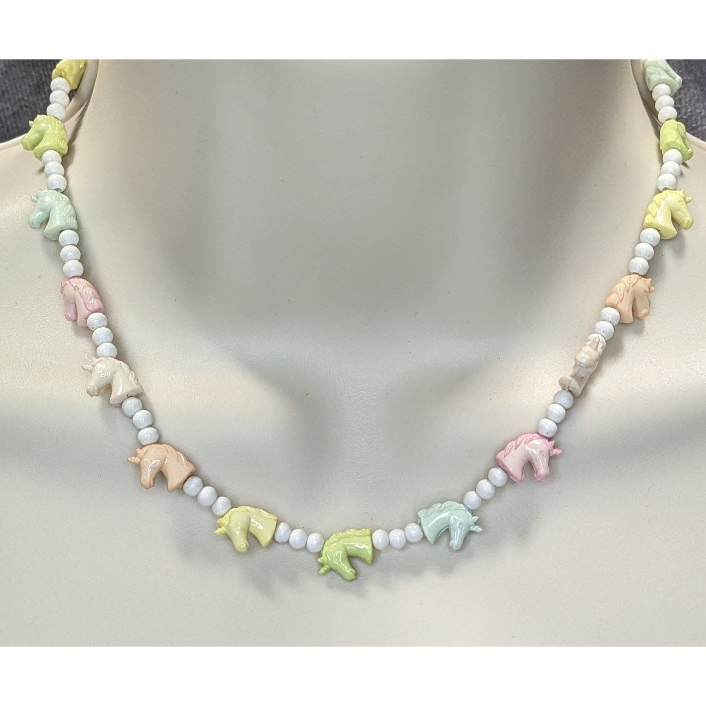 Pastel Unicorn Kidcore Beaded Necklace