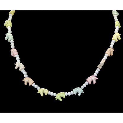 Pastel Unicorn Kidcore Beaded Necklace