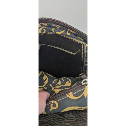 Vintage JL Salvidar Tooled Leather Crossbody Bag With Adjustable Strap & Floral Pattern