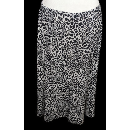 Vintage Choices Abstract Floral Black And White Skirt