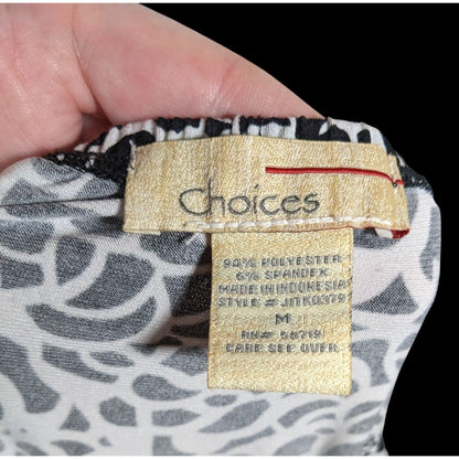 Vintage Choices Abstract Floral Black And White Skirt