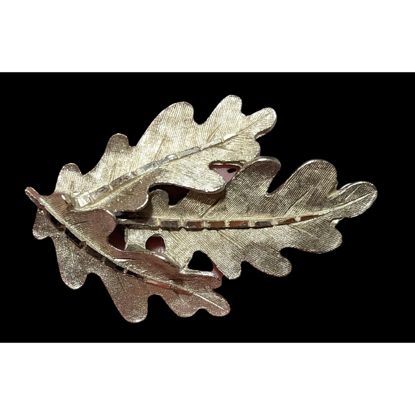 Vintage Silver Tone Oak Leaf Cluster Brooch