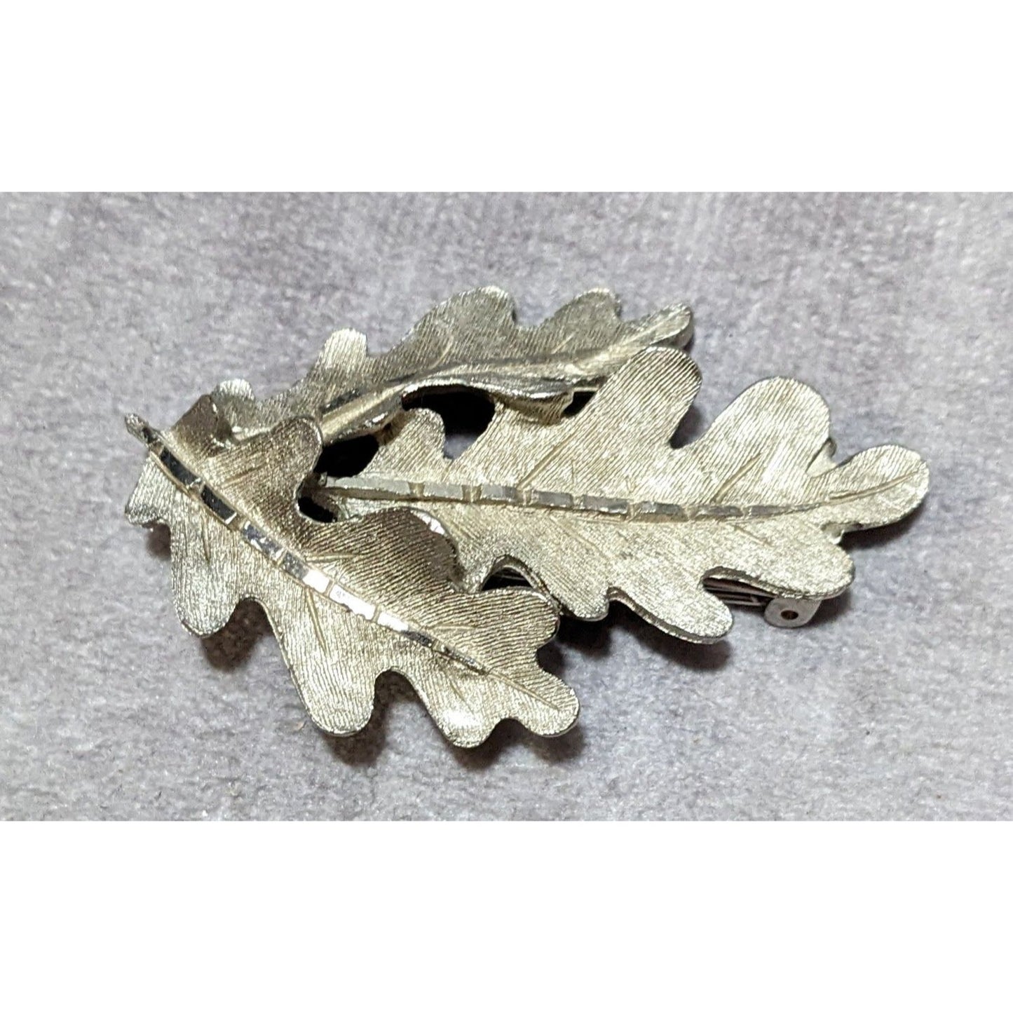 Vintage Silver Tone Oak Leaf Cluster Brooch