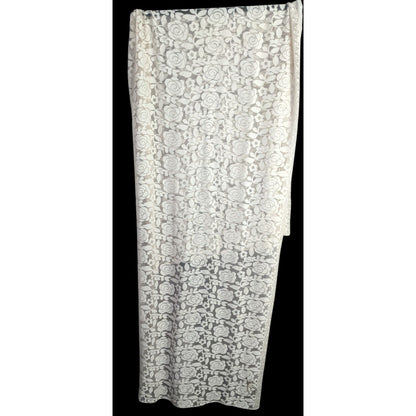 Alshal Floral Lace Scarf With Rhinestone Applique Accent 72x27 Inches