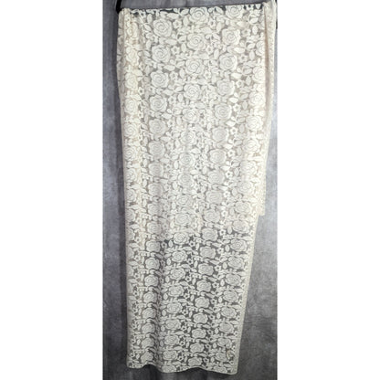Alshal Floral Lace Scarf With Rhinestone Applique Accent 72x27 Inches