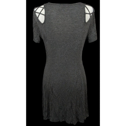 Romantic Grey Lattice Shoulder Dress by Shiela Rose