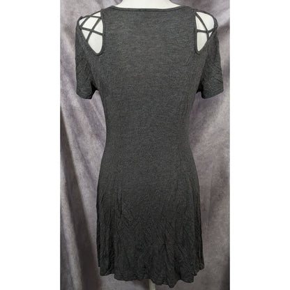 Romantic Grey Lattice Shoulder Dress by Shiela Rose