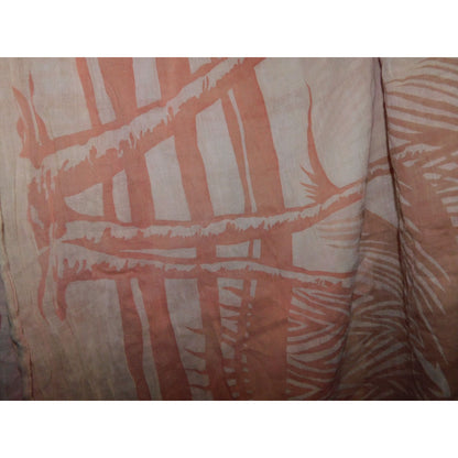 Cream And Peach Palm Tree Lightweight Scarf