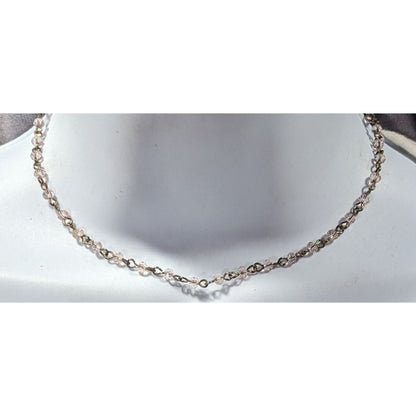 Minimalist Pink Glass Beaded Chain Necklace