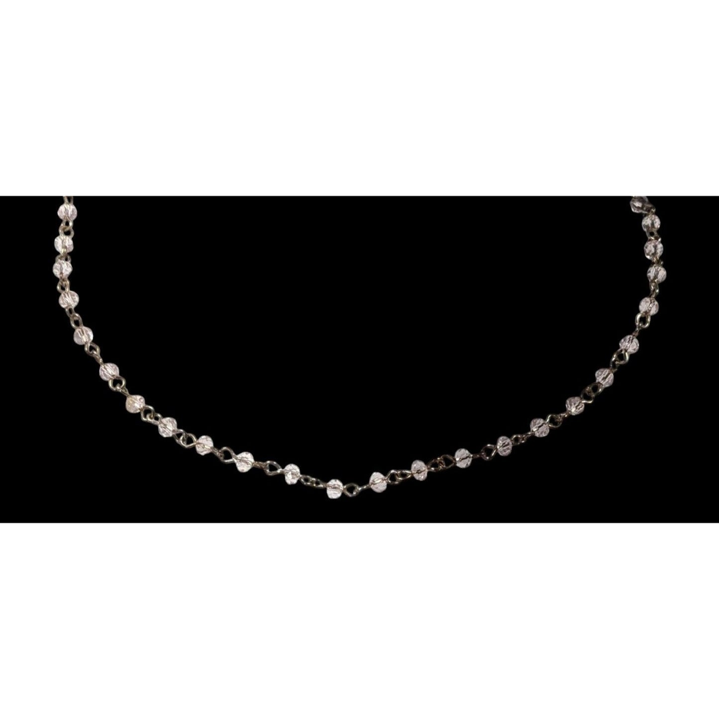 Minimalist Pink Glass Beaded Chain Necklace