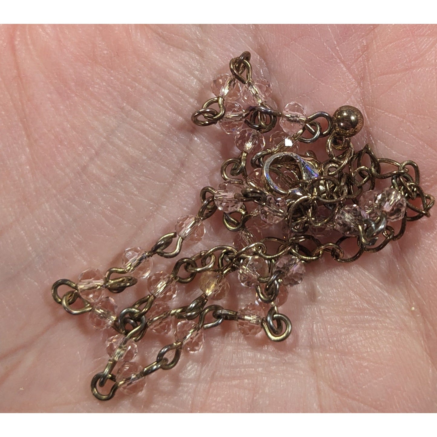 Minimalist Pink Glass Beaded Chain Necklace