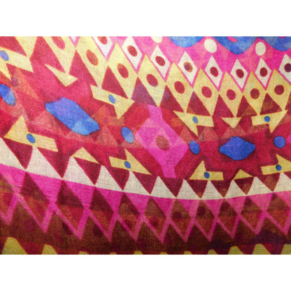 Bright Rainbow Geometric Striped Lightweight Scarf