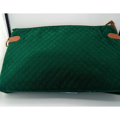 Thomas & Lee Company Quilted Green Velvet Shoulder Bag With Gold Chain Strap