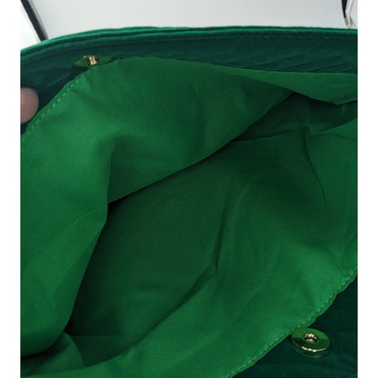 Thomas & Lee Company Quilted Green Velvet Shoulder Bag With Gold Chain Strap