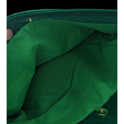 Thomas & Lee Company Quilted Green Velvet Shoulder Bag With Gold Chain Strap